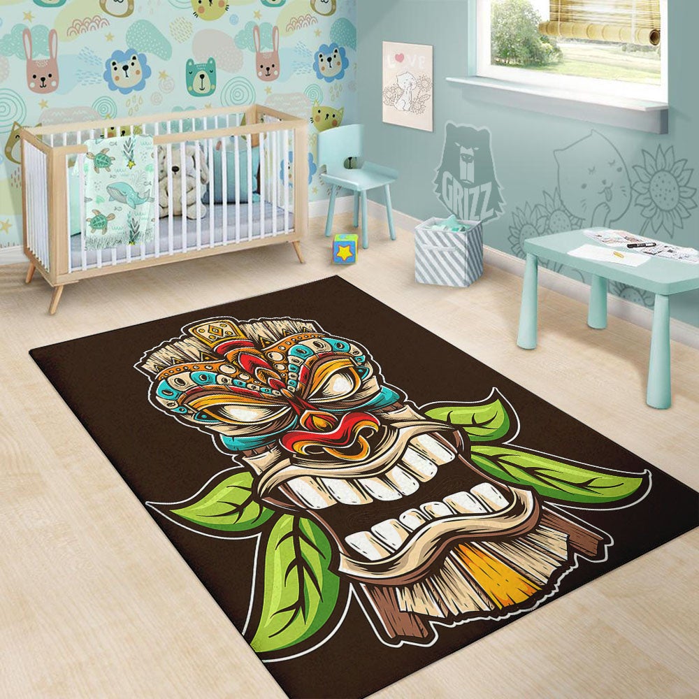 Tiki Hawaiian Print Floor Mat-grizzshop