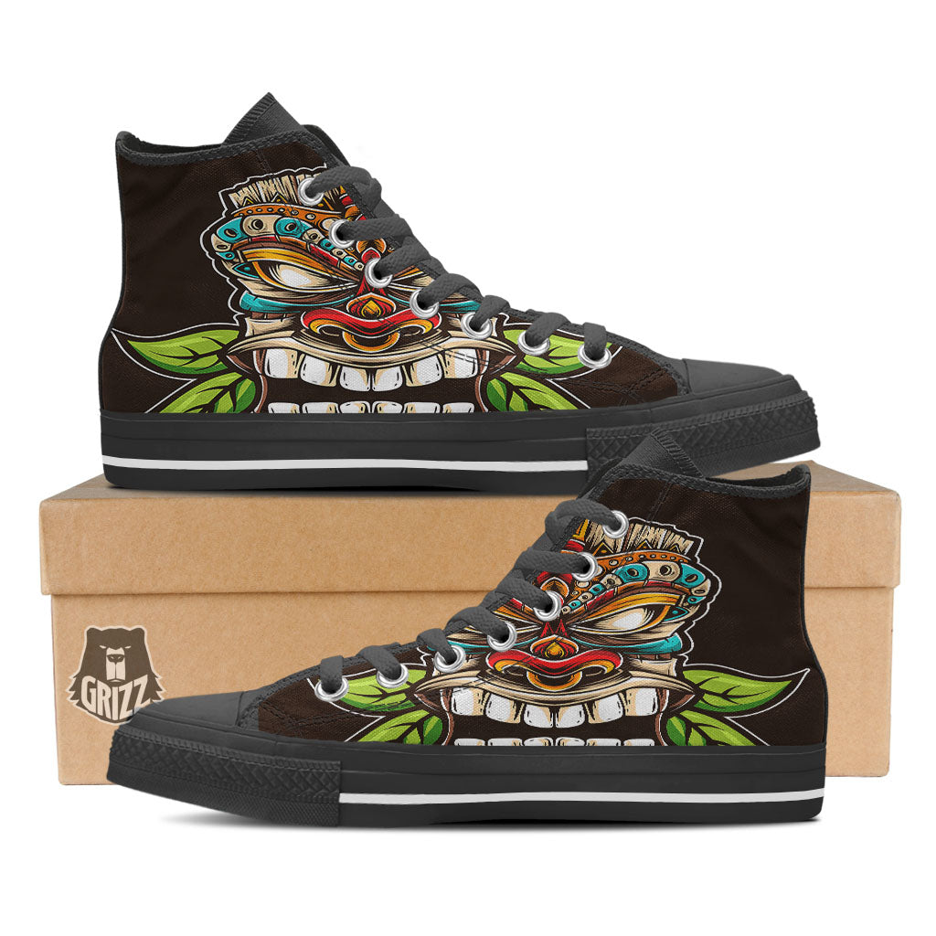 Tiki Hawaiian Print High Top Shoes-grizzshop