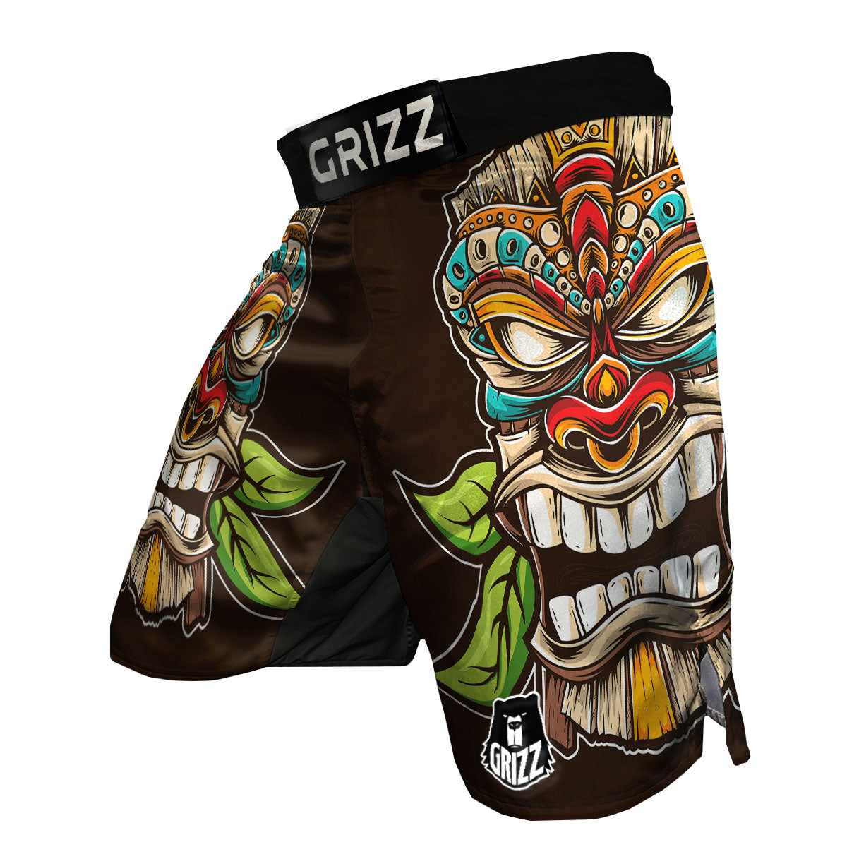 Tiki Hawaiian Print MMA Shorts-grizzshop