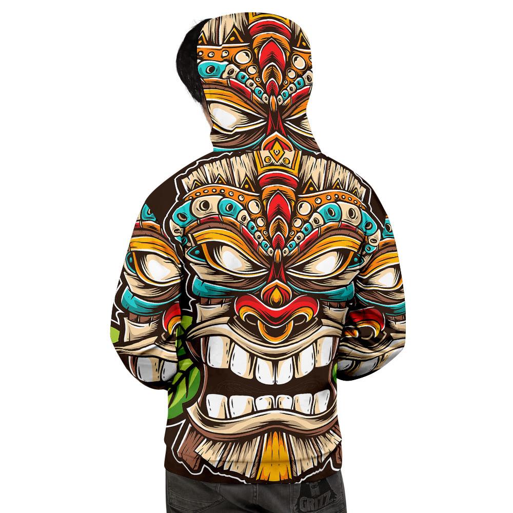 Tiki Hawaiian Print Men's Hoodie-grizzshop