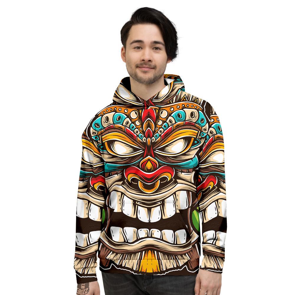 Tiki Hawaiian Print Men's Hoodie-grizzshop