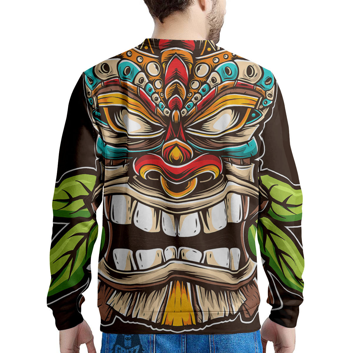 Tiki Hawaiian Print Men's Sweatshirt-grizzshop