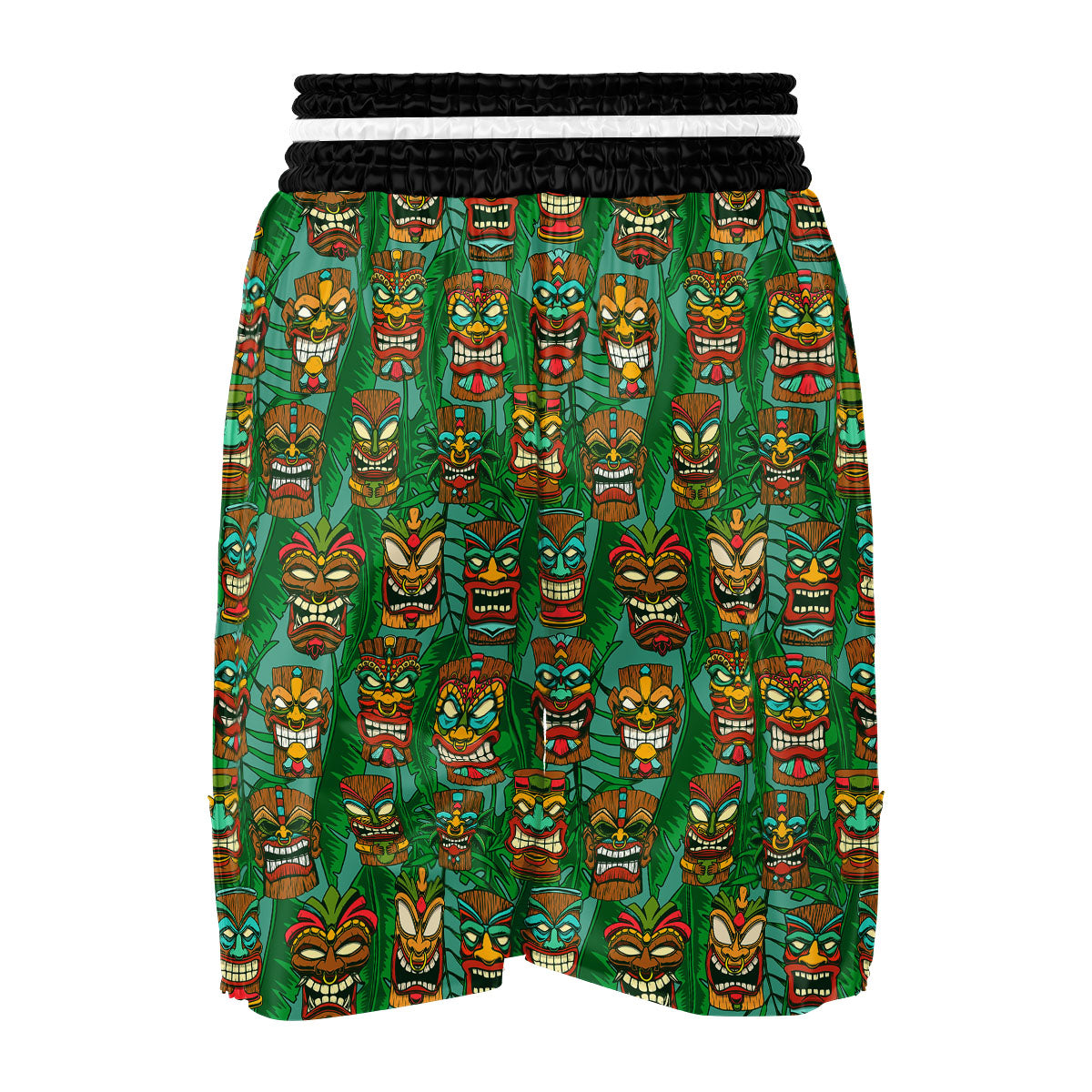 Tiki Hawaiian Print Pattern Boxing Shorts-grizzshop