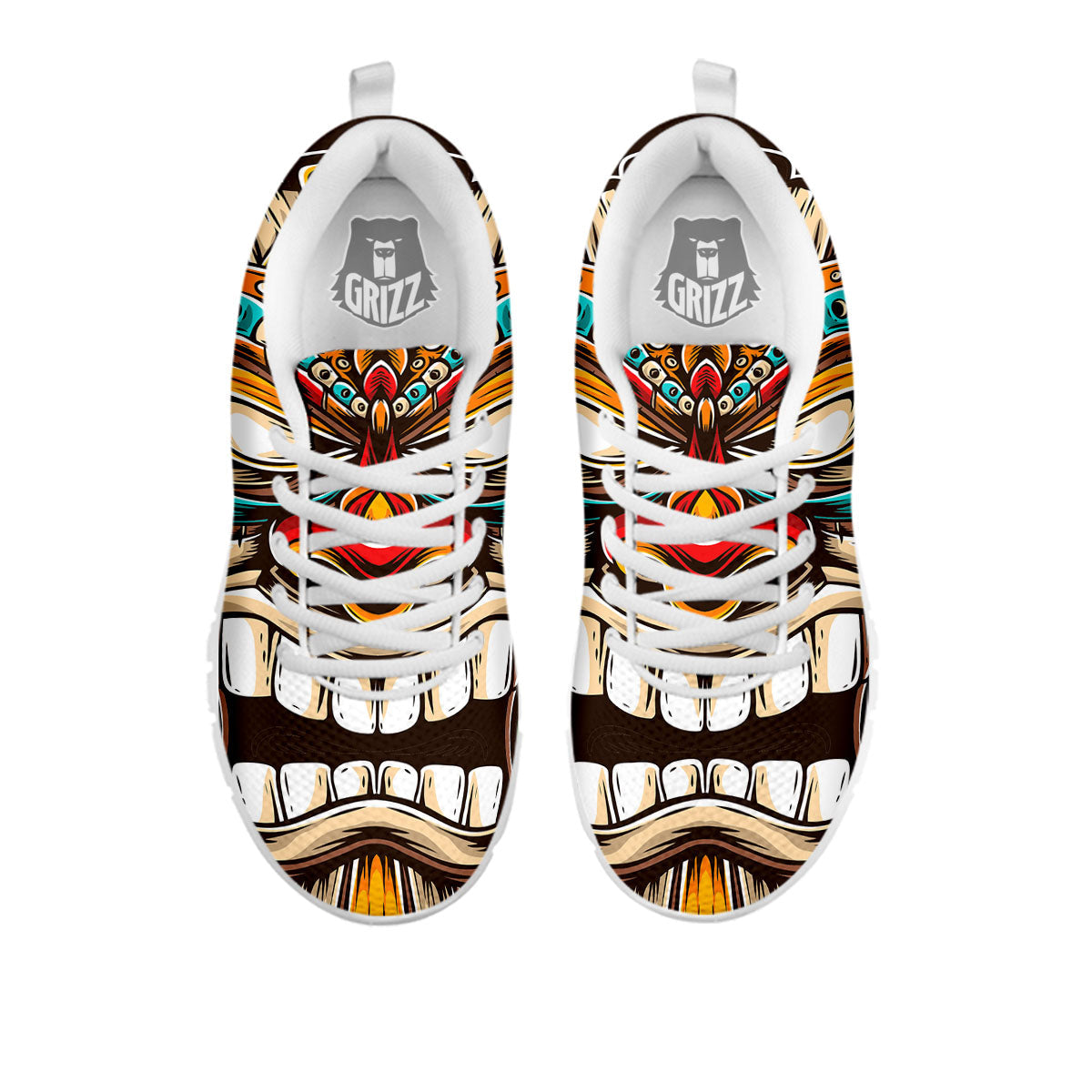 Tiki Hawaiian Print White Sneaker-grizzshop