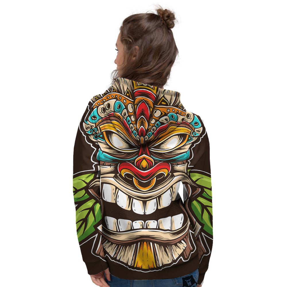 Tiki Hawaiian Print Women's Hoodie-grizzshop