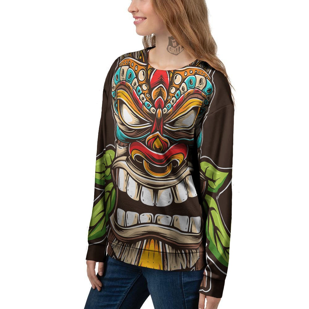 Tiki Hawaiian Print Women's Sweatshirt-grizzshop