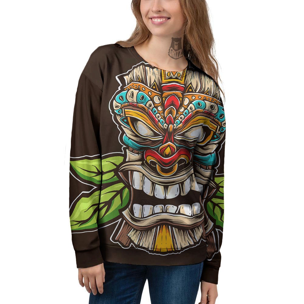 Tiki Hawaiian Print Women's Sweatshirt-grizzshop