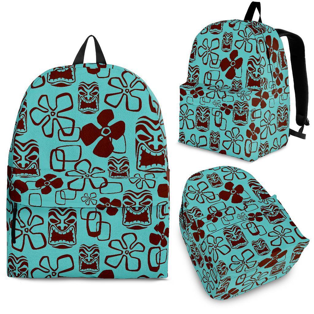 Tiki Hibiscus Pattern Print Backpack-grizzshop