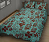 Tiki Hibiscus Pattern Print Bed Set Quilt-grizzshop