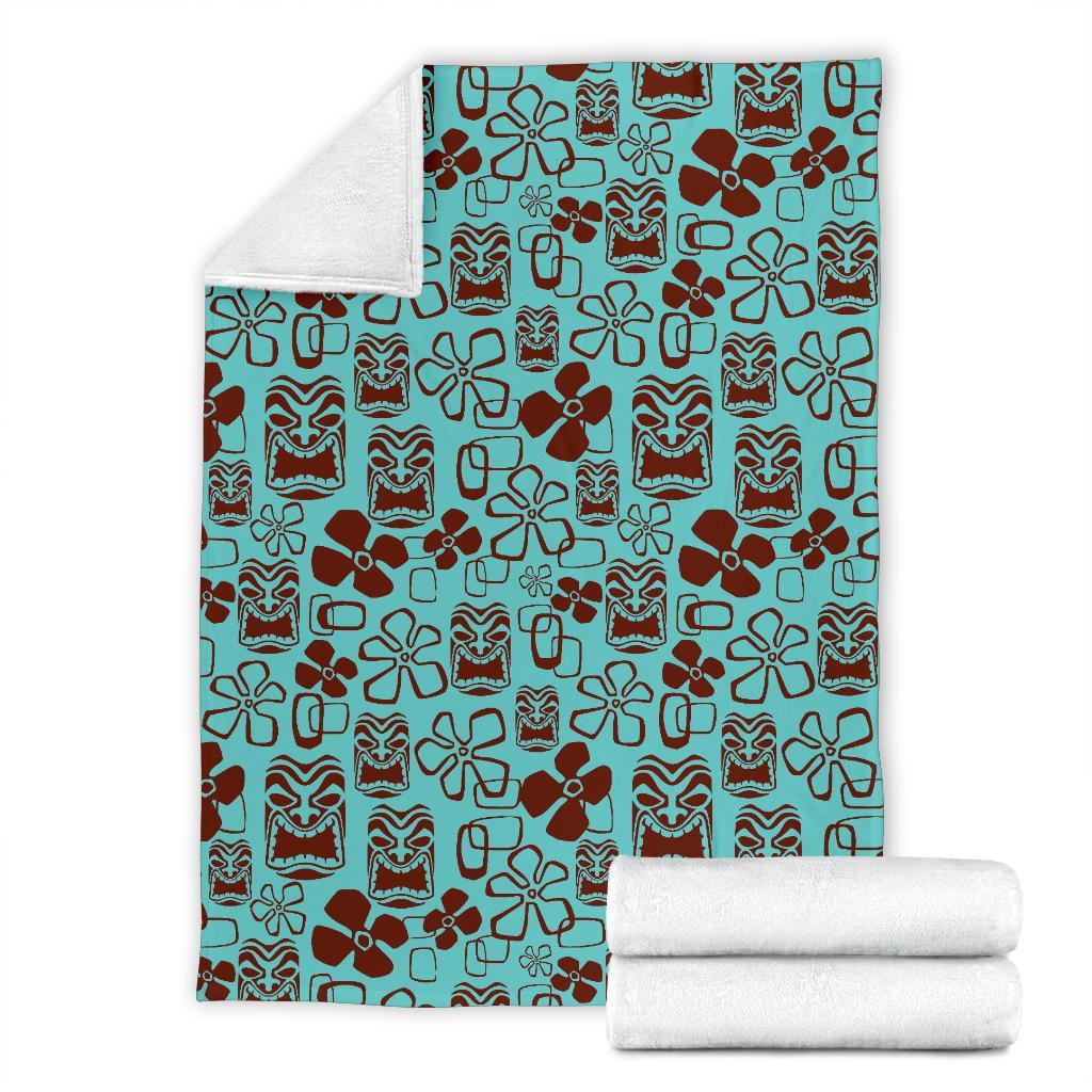 Tiki Hibiscus Pattern Print Blanket-grizzshop