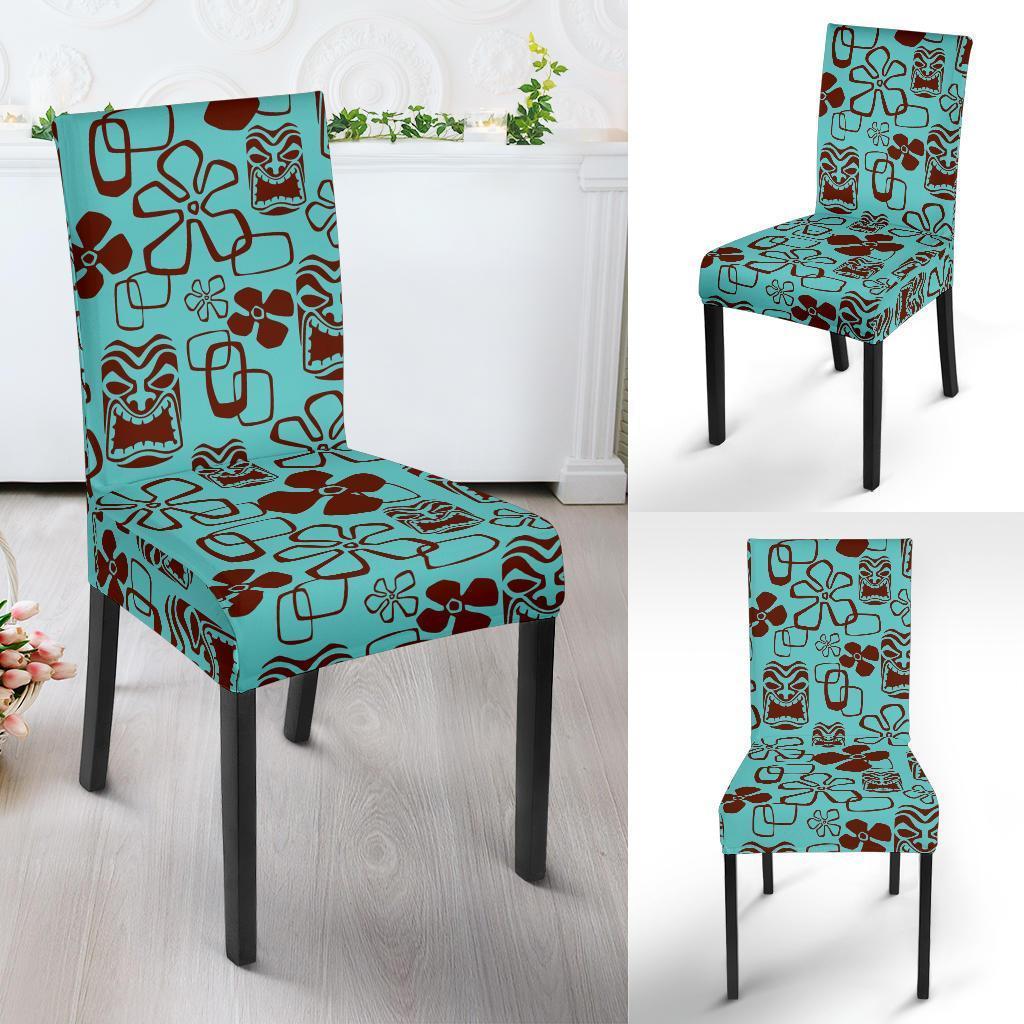 Tiki Hibiscus Pattern Print Chair Cover-grizzshop