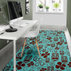 Tiki Hibiscus Pattern Print Floor Mat-grizzshop