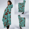 Tiki Hibiscus Pattern Print Hooded Blanket-grizzshop