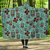 Tiki Hibiscus Pattern Print Hooded Blanket-grizzshop