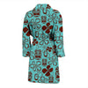 Tiki Hibiscus Pattern Print Men Long Robe-grizzshop