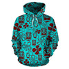 Tiki Hibiscus Pattern Print Men Women Pullover Hoodie-grizzshop