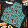 Tiki Hibiscus Pattern Print Men's Apron-grizzshop