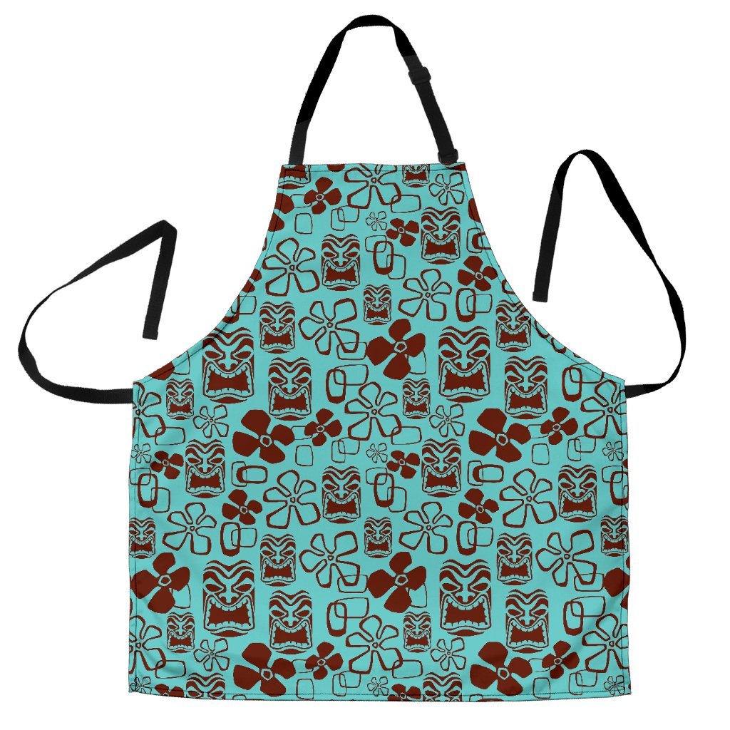 Tiki Hibiscus Pattern Print Men's Apron-grizzshop