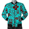 Tiki Hibiscus Pattern Print Men's Bomber Jacket-grizzshop