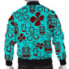 Tiki Hibiscus Pattern Print Men's Bomber Jacket-grizzshop