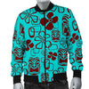 Tiki Hibiscus Pattern Print Men's Bomber Jacket-grizzshop