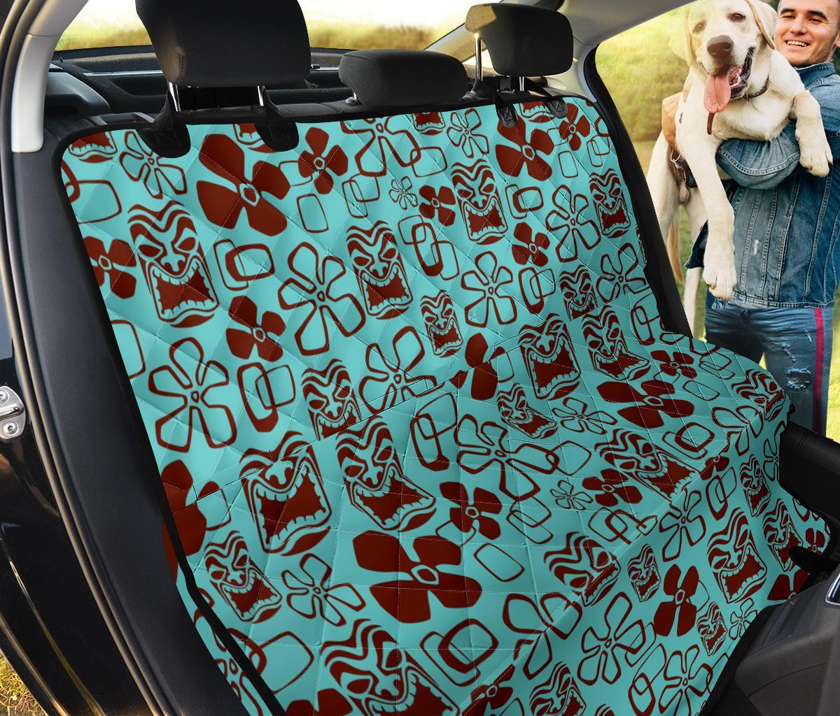 Tiki Hibiscus Pattern Print Pet Car Seat Cover-grizzshop