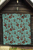 Tiki Hibiscus Pattern Print Quilt-grizzshop