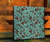 Tiki Hibiscus Pattern Print Quilt-grizzshop