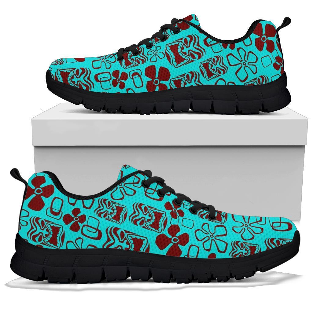 Tiki Hibiscus Pattern Print Sneaker Shoes For Men Women-grizzshop