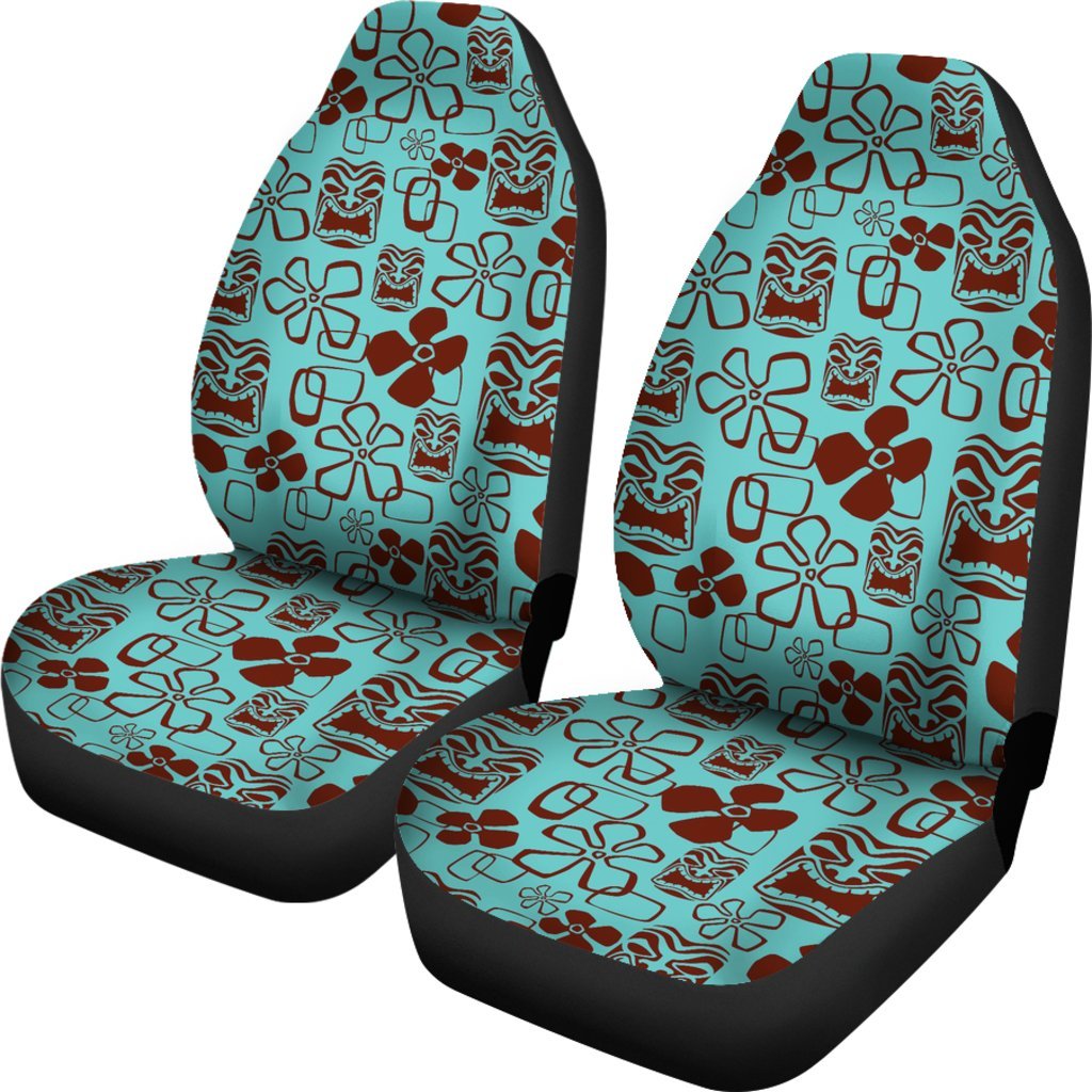 Tiki Hibiscus Pattern Print Universal Fit Car Seat Covers-grizzshop