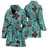 Tiki Hibiscus Pattern Print Women Long Robe-grizzshop