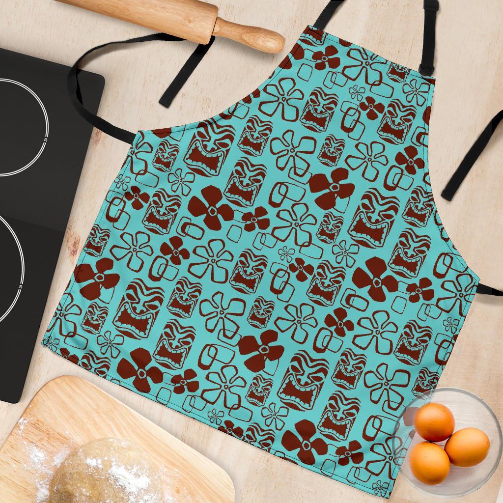 Tiki Hibiscus Pattern Print Women's Apron-grizzshop