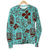 Tiki Hibiscus Pattern Print Women's Sweatshirt-grizzshop