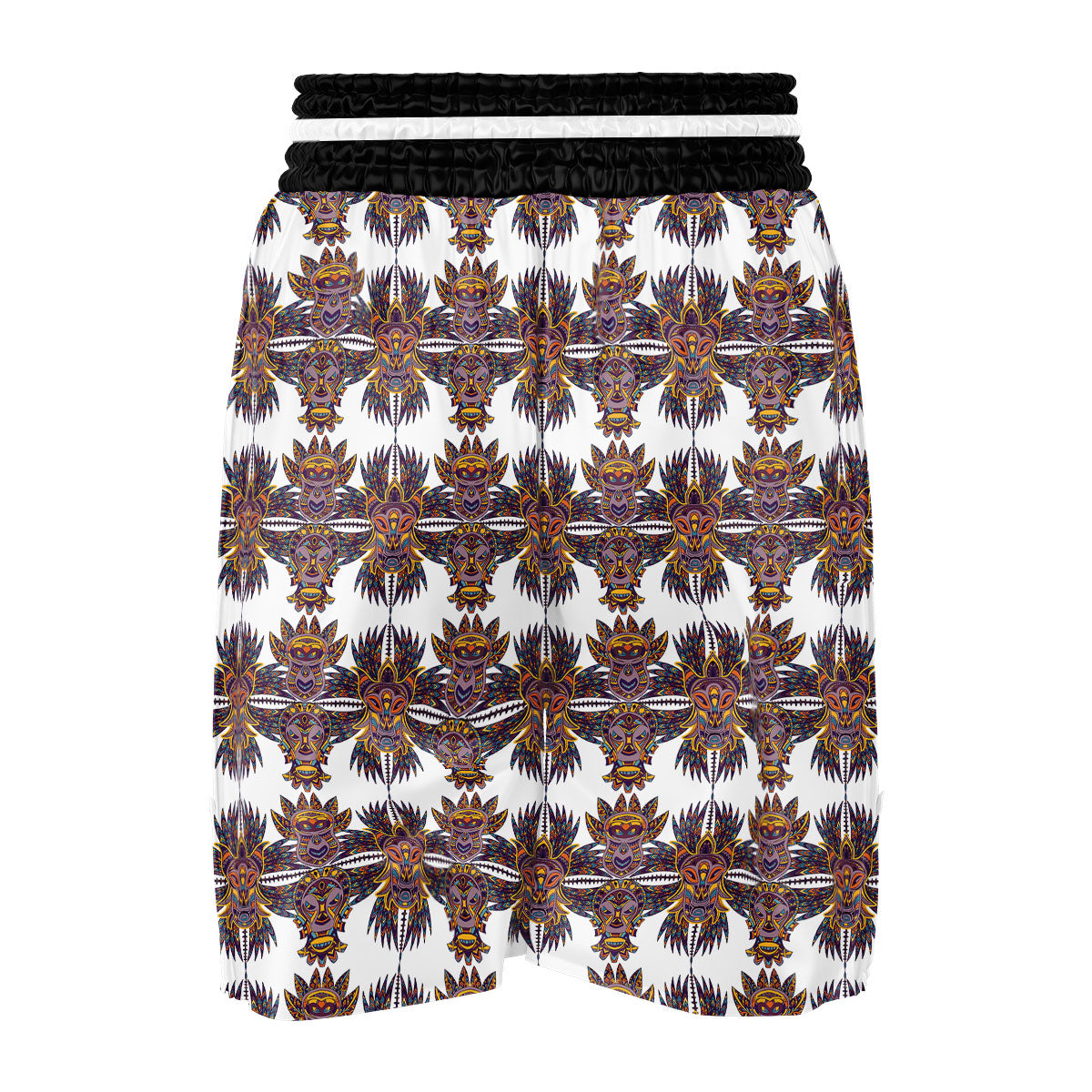 Tiki Mask Ornament Print Pattern Boxing Shorts-grizzshop