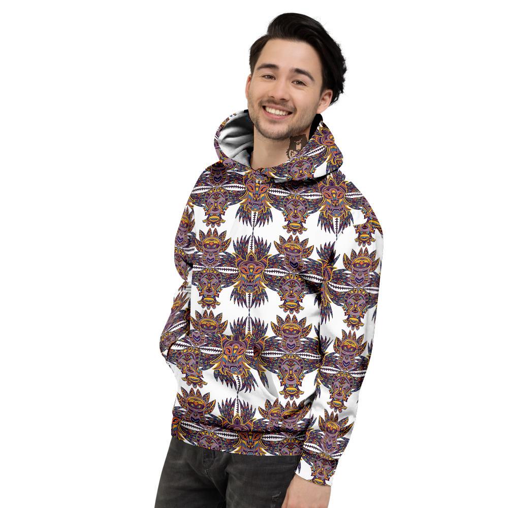 Tiki Mask Ornament Print Pattern Men's Hoodie-grizzshop