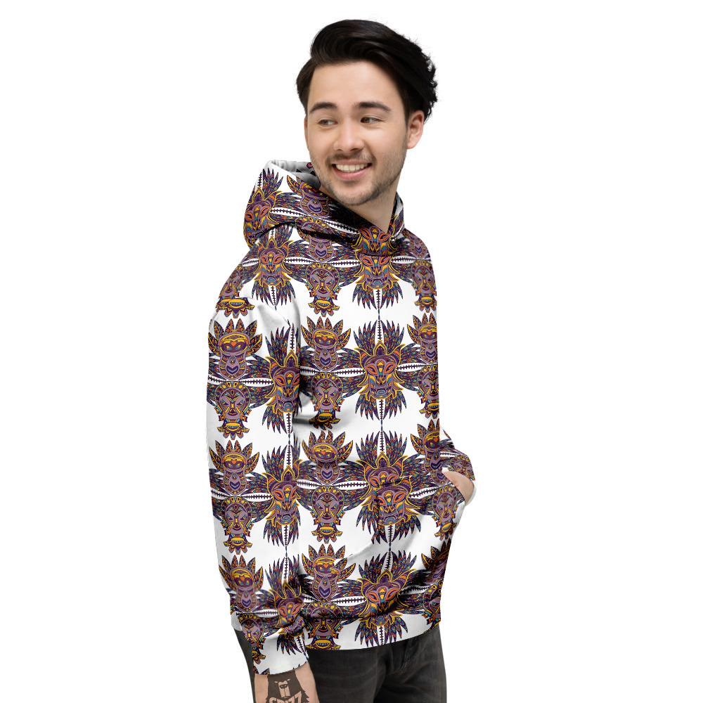 Tiki Mask Ornament Print Pattern Men's Hoodie-grizzshop