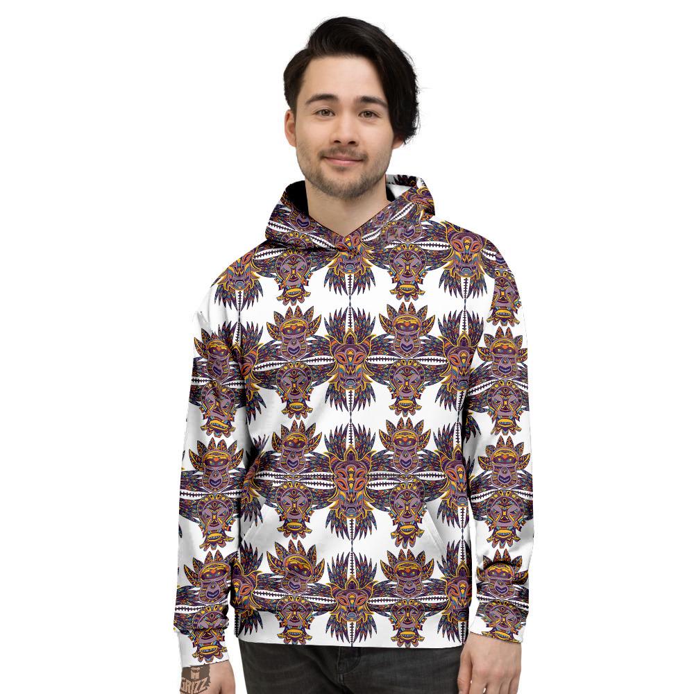 Tiki Mask Ornament Print Pattern Men's Hoodie-grizzshop