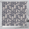 Tiki Pattern Print Bathroom Shower Curtain-grizzshop