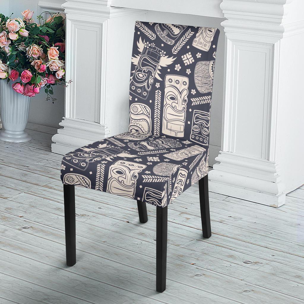 Tiki Pattern Print Chair Cover-grizzshop