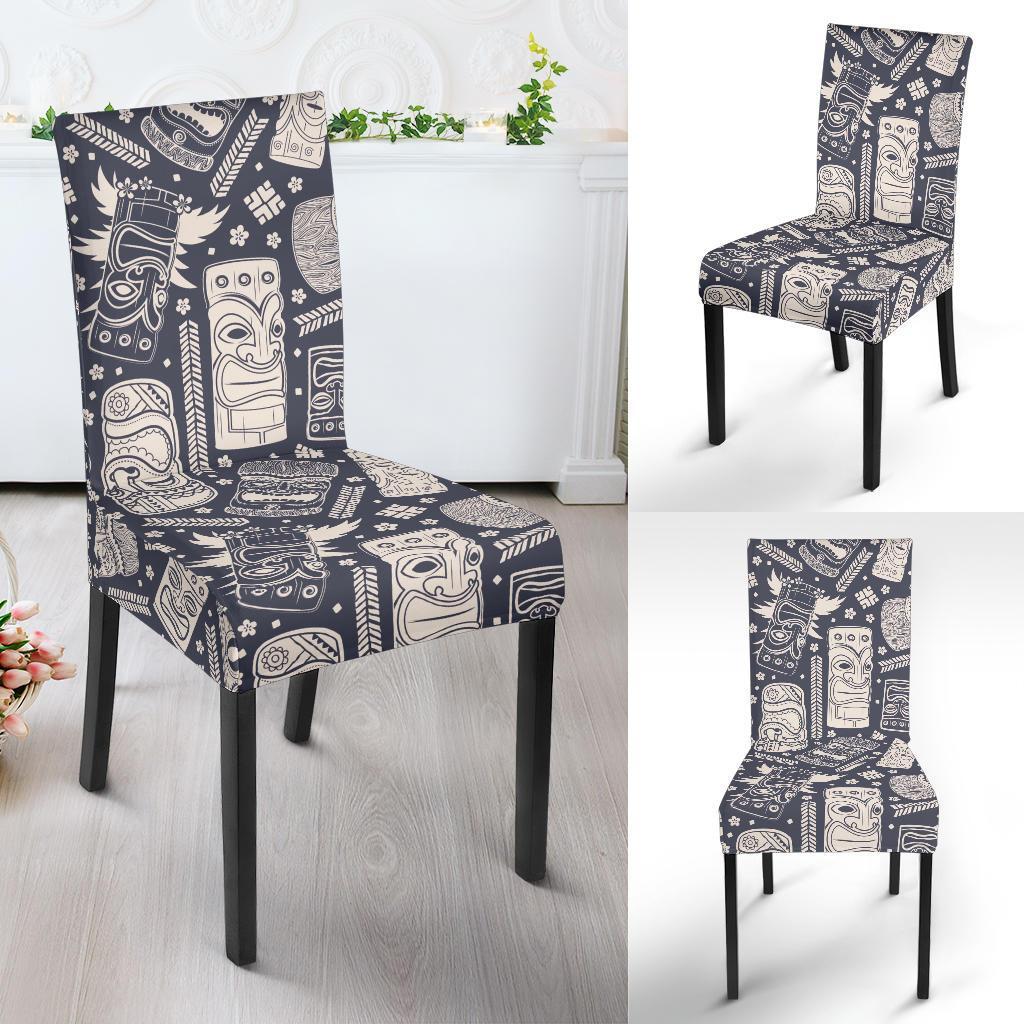 Tiki Pattern Print Chair Cover-grizzshop