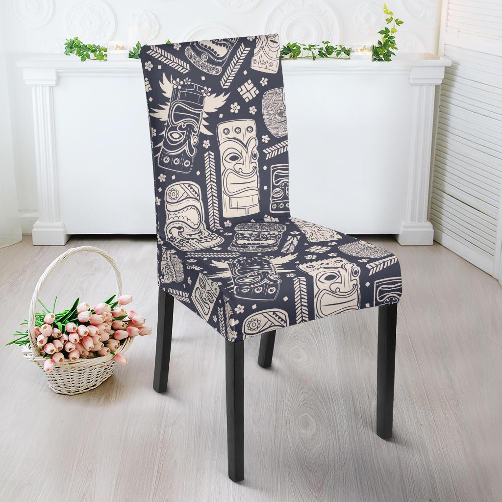 Tiki Pattern Print Chair Cover-grizzshop