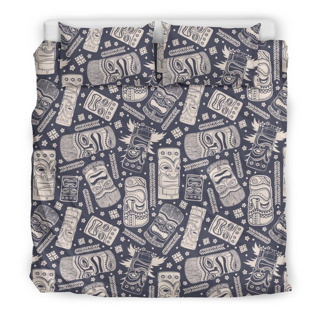 Tiki Pattern Print Duvet Cover Bedding Set-grizzshop