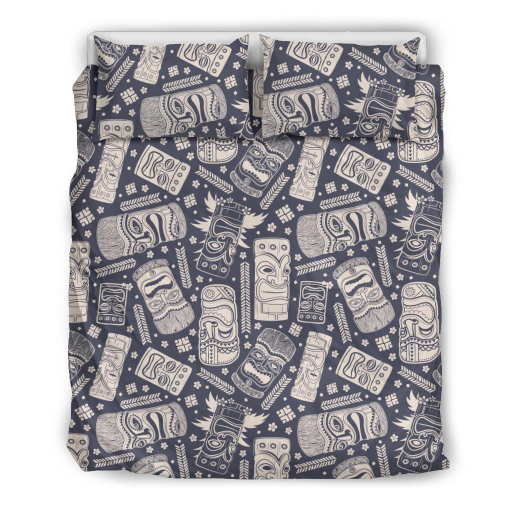 Tiki Pattern Print Duvet Cover Bedding Set-grizzshop