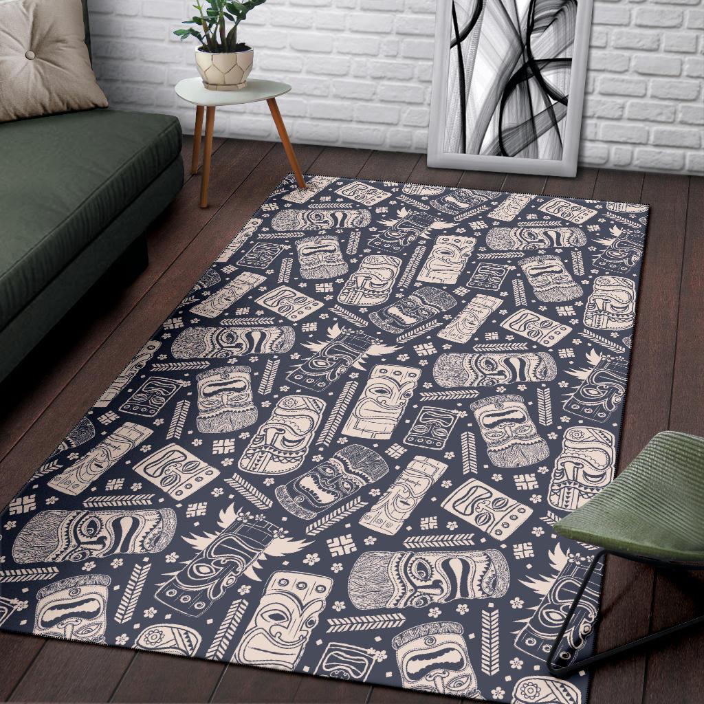 Tiki Pattern Print Floor Mat-grizzshop