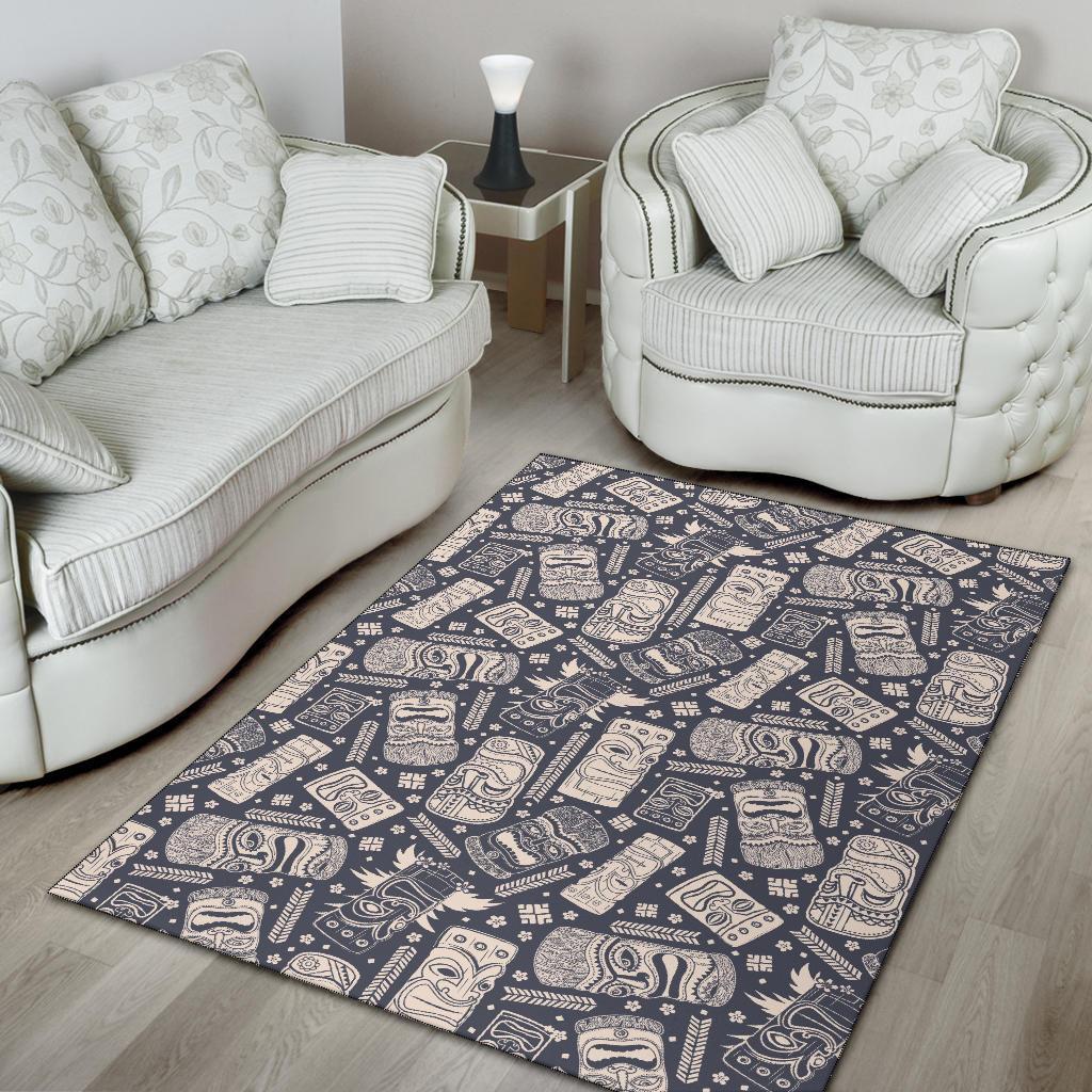 Tiki Pattern Print Floor Mat-grizzshop