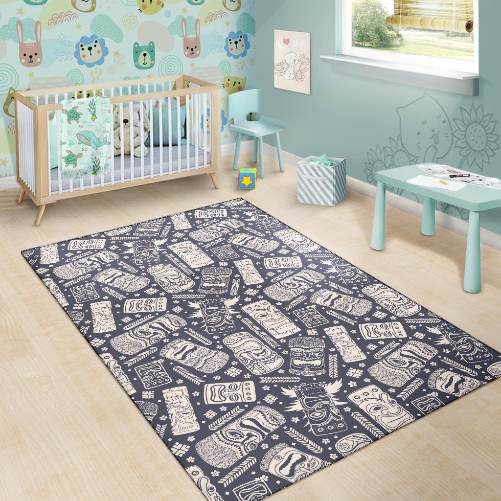 Tiki Pattern Print Floor Mat-grizzshop