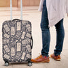 Tiki Pattern Print Luggage Cover Protector-grizzshop