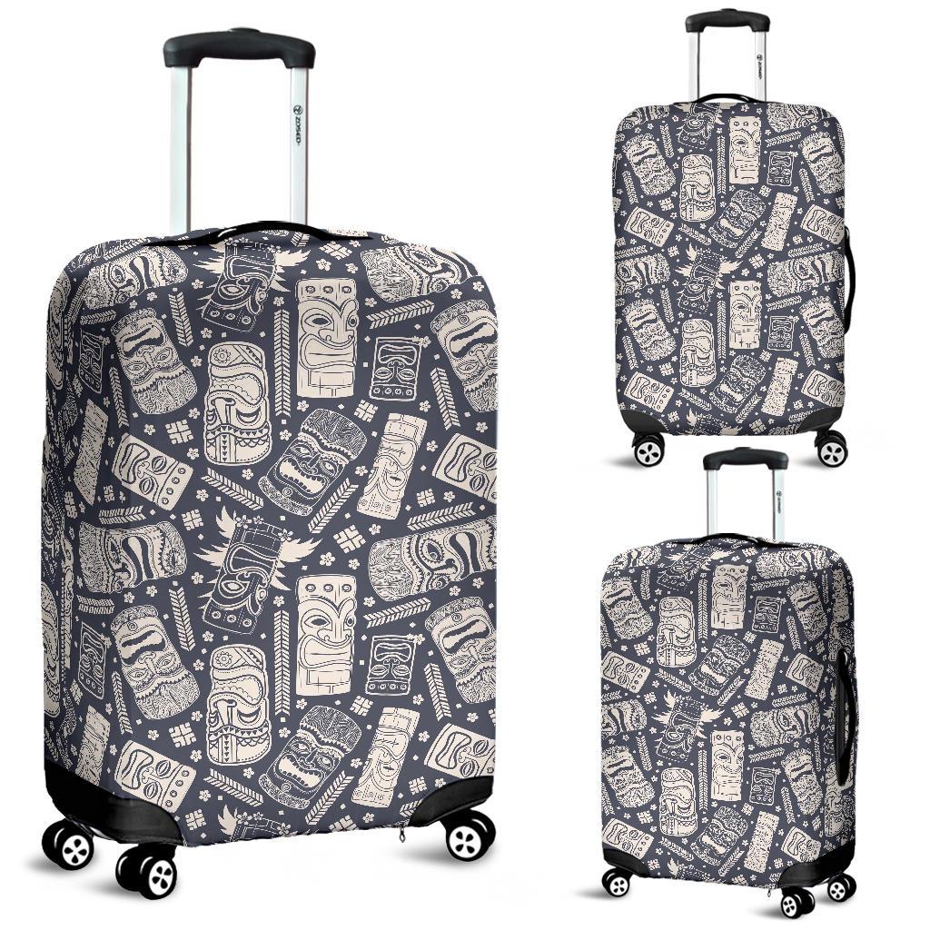 Tiki Pattern Print Luggage Cover Protector-grizzshop