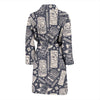 Tiki Pattern Print Men Long Robe-grizzshop