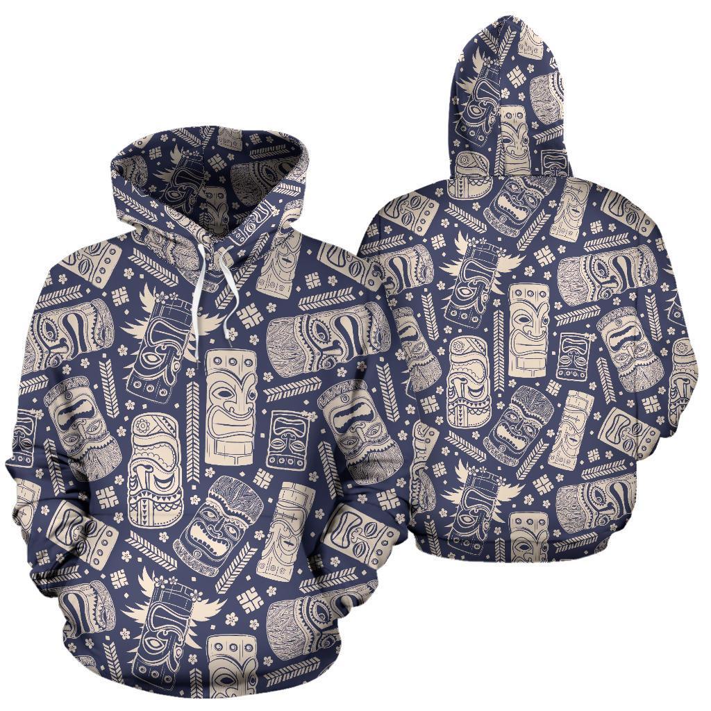 Tiki Pattern Print Men Women Pullover Hoodie-grizzshop